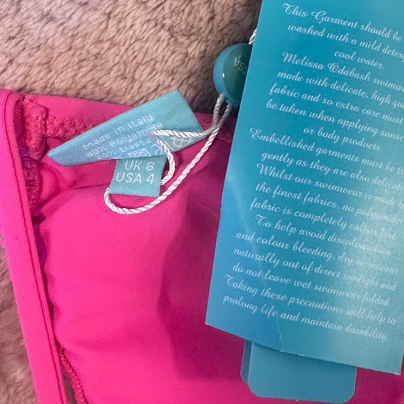 bikini in pink by Mellissa Odabash in size 4. side tie bottom, back/neck tie top - Picture 11 of 13